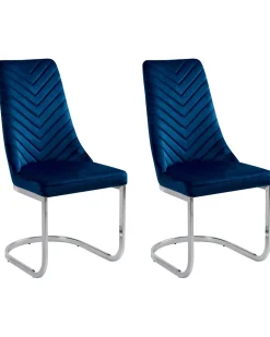 Set di 2 sedie da pranzo ALTOONA Velluto Blu marino