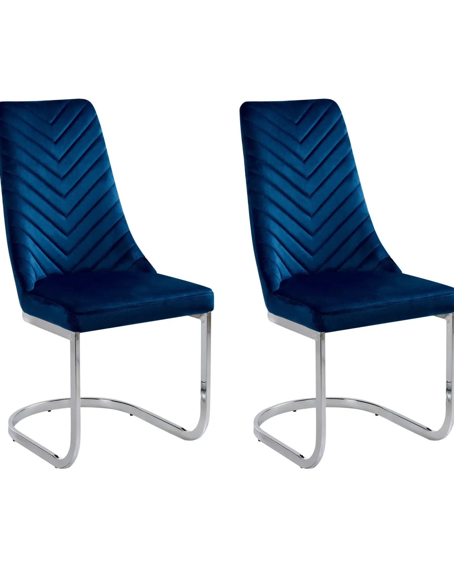 Set di 2 sedie da pranzo ALTOONA Velluto Blu marino