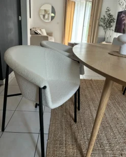 Set di 2 sedie da pranzo AMES Bouclé Bianco sporco