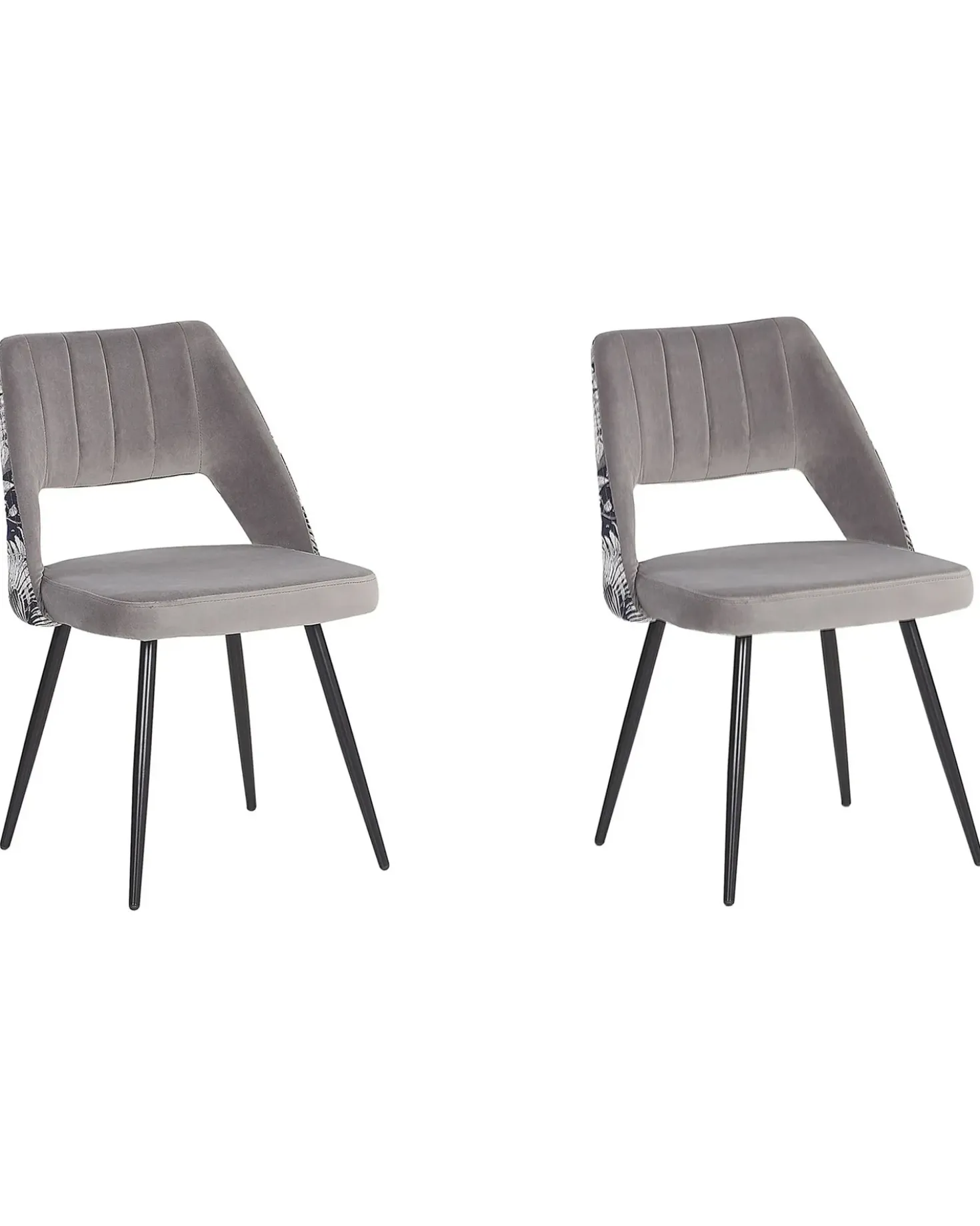 Set di 2 sedie da pranzo ANSLEY Velluto Grigio