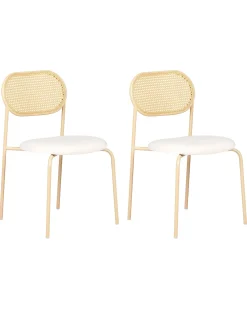 Set di 2 sedie da pranzo ADAVER Metallo Marrone chiaro