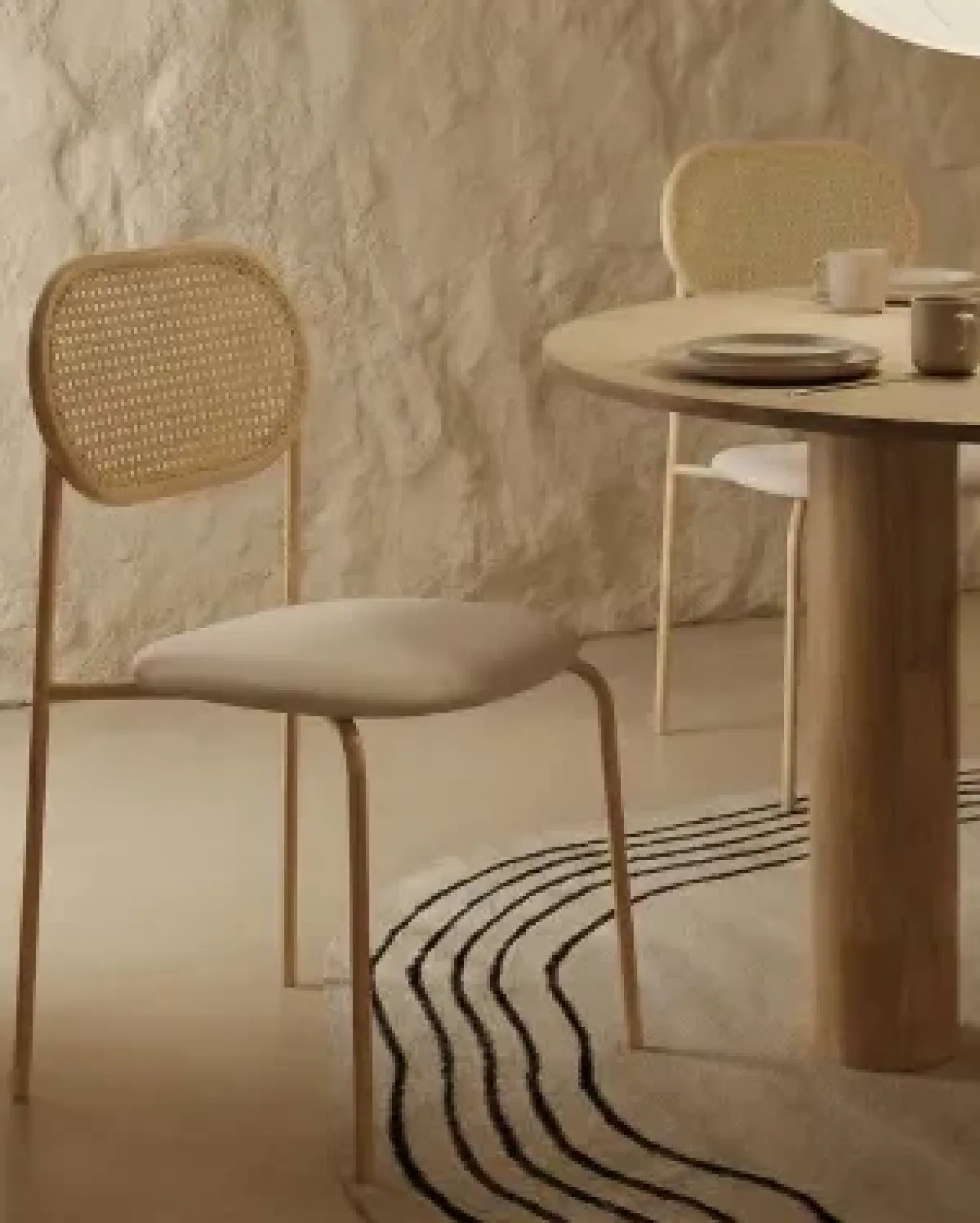 Set di 2 sedie da pranzo ADAVER Metallo Marrone chiaro