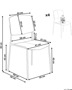 Set di 4 sedie da pranzo ASTORIA Beige