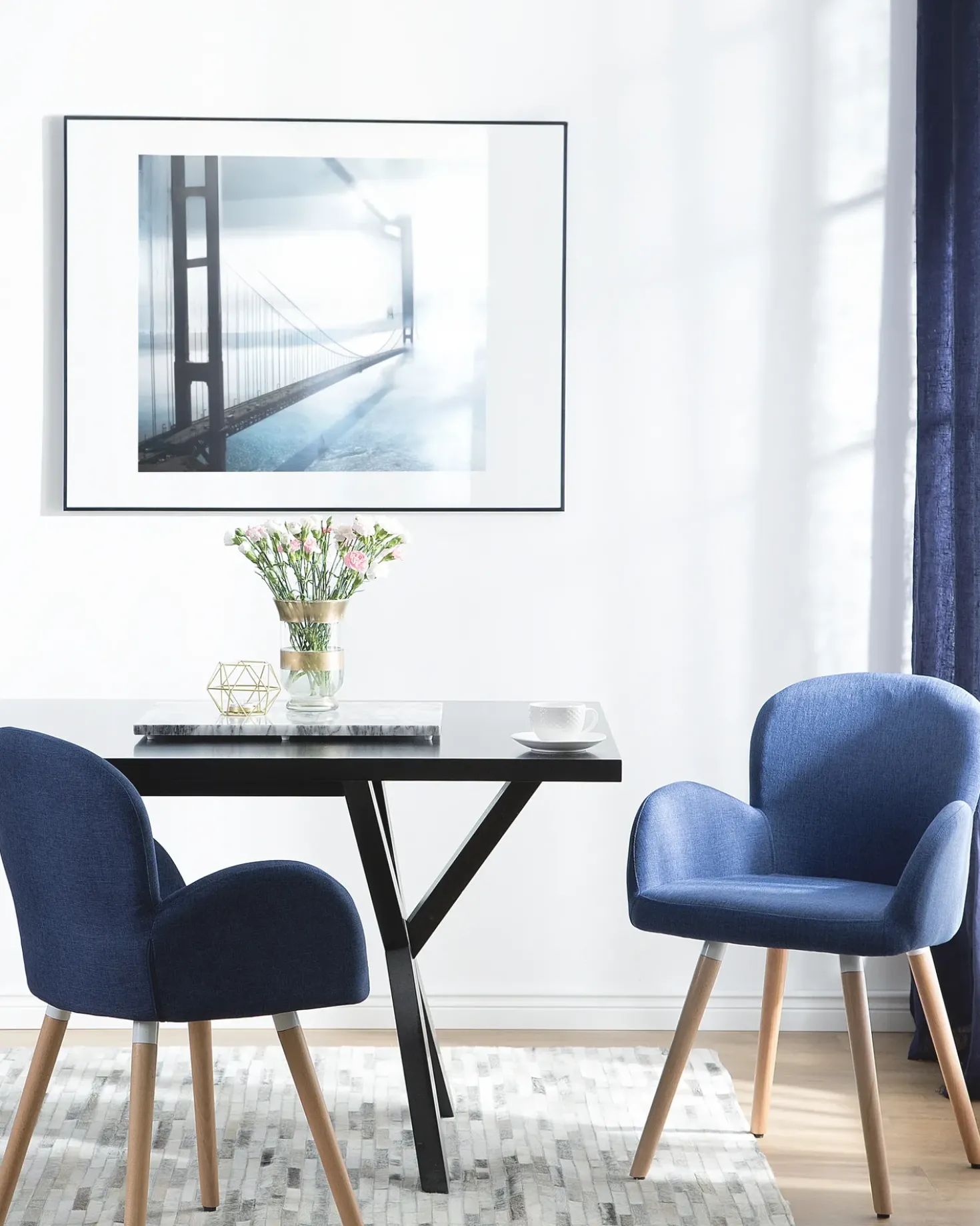Set di 2 sedie da pranzo BROOKVILLE Blu marino