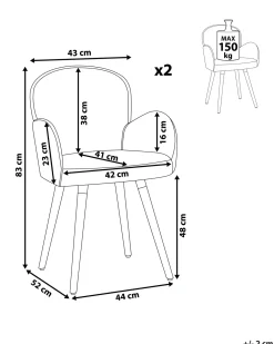 Set di 2 sedie da pranzo BROOKVILLE Blu marino