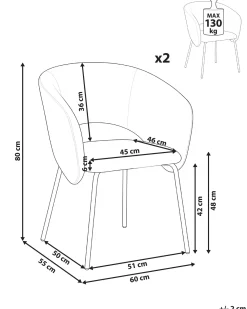 Set di 2 sedie da pranzo BLAKELY Tessuto Bianco sporco