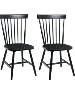 Set di 2 sedie da pranzo BURGES Legno Nero