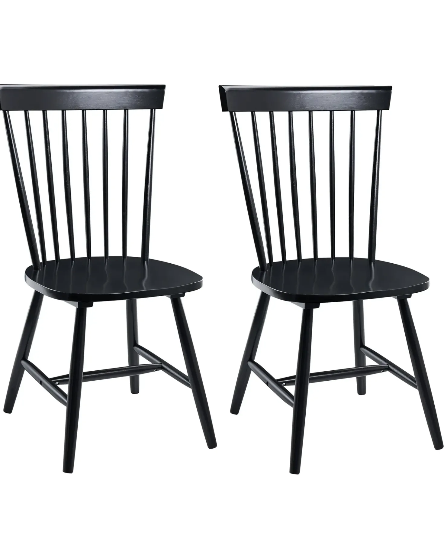 Set di 2 sedie da pranzo BURGES Legno Nero