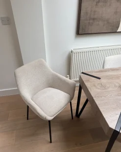 Set di 2 sedie da pranzo BOWDON Ciniglia Beige chiaro