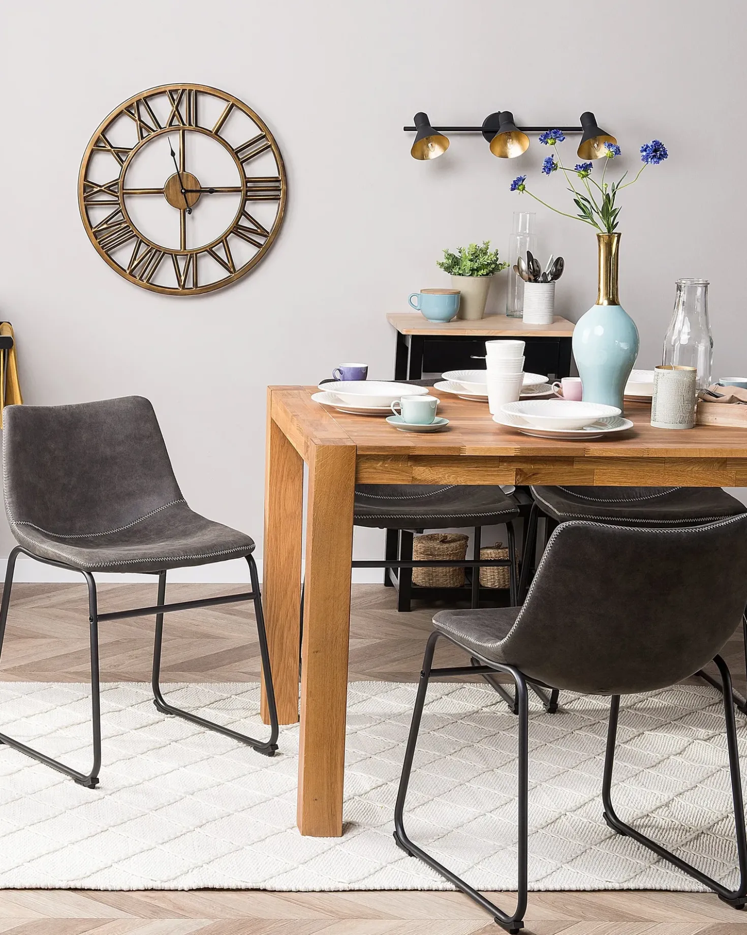 Set di 2 sedie da pranzo BATAVIA Tessuto Grigio scuro