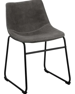 Set di 2 sedie da pranzo BATAVIA Tessuto Grigio scuro