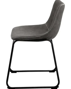 Set di 2 sedie da pranzo BATAVIA Tessuto Grigio scuro