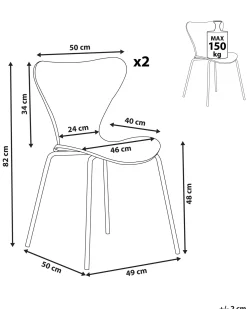 Set di 2 sedie da pranzo BOONVILLE Velluto Grigio chiaro