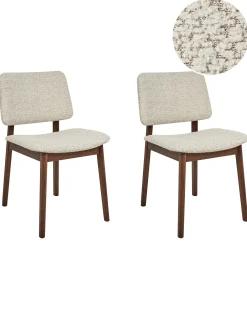 Set di 2 sedie da pranzo BLANE Bouclé Marrone scuro/Beige