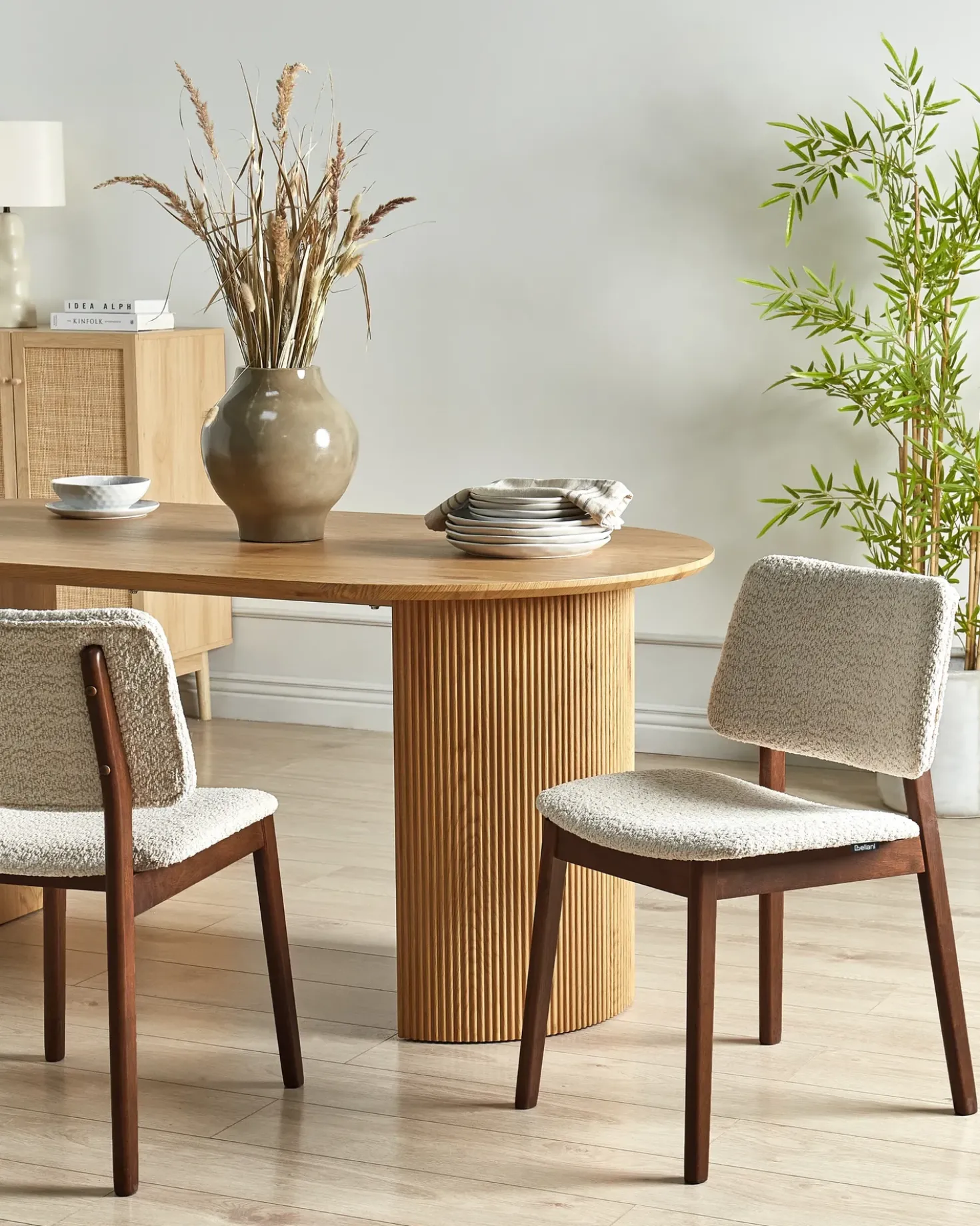 Set di 2 sedie da pranzo BLANE Bouclé Marrone scuro/Beige