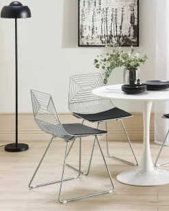 Set di 2 sedie da pranzo BEATTY Metallo Argento
