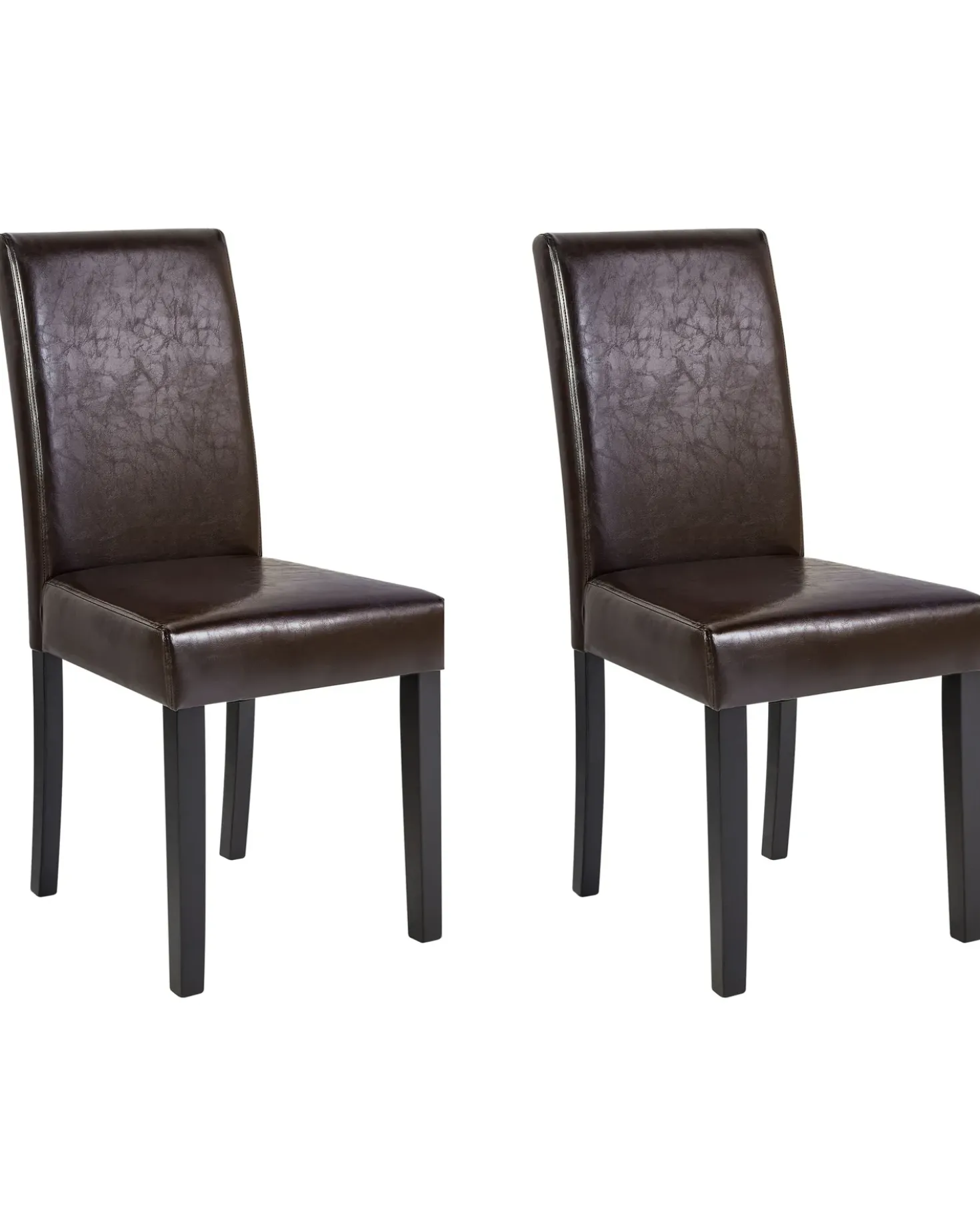 Set di 2 sedie da pranzo BROADWAY Pelle sintetica Marrone scuro