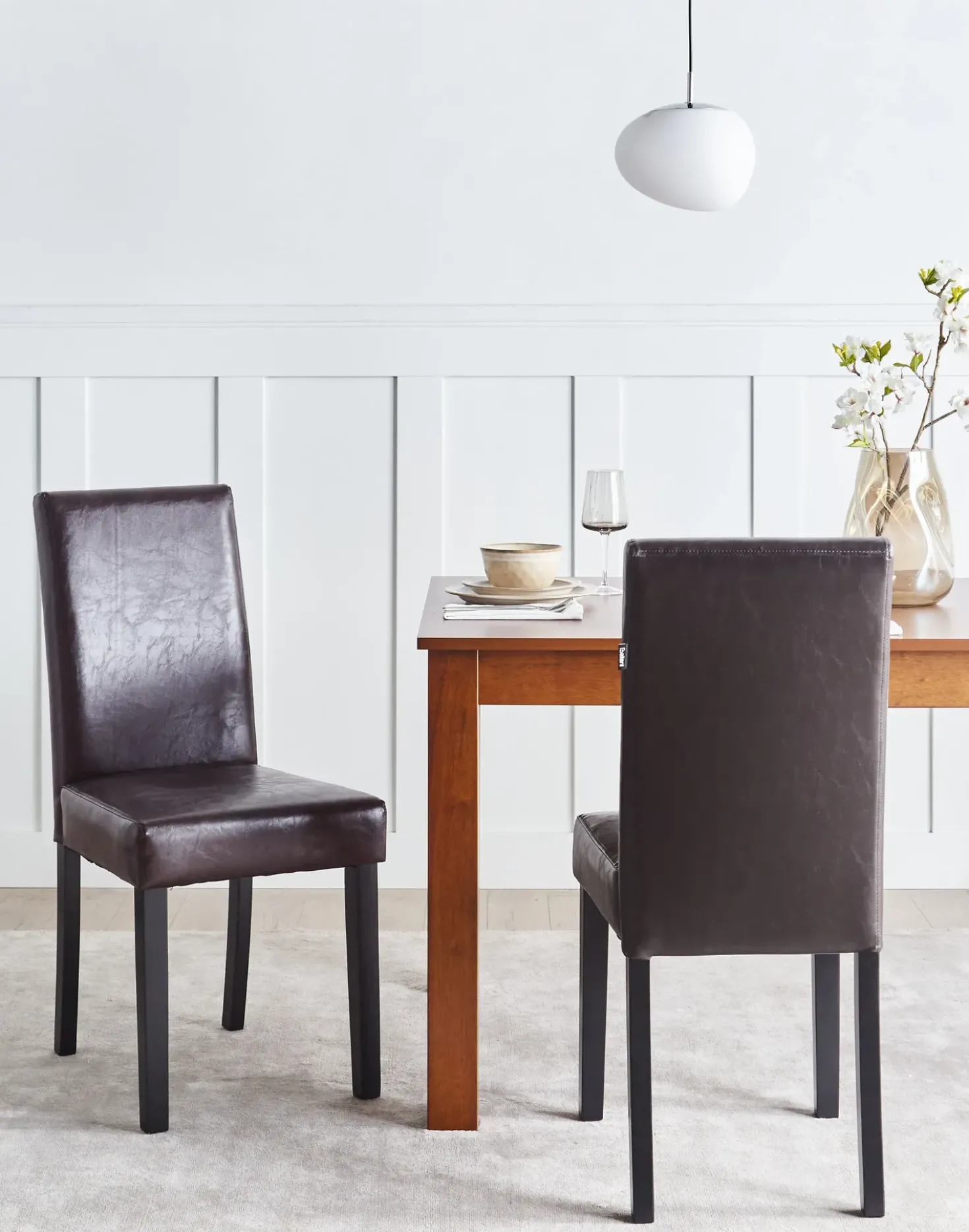 Set di 2 sedie da pranzo BROADWAY Pelle sintetica Marrone scuro