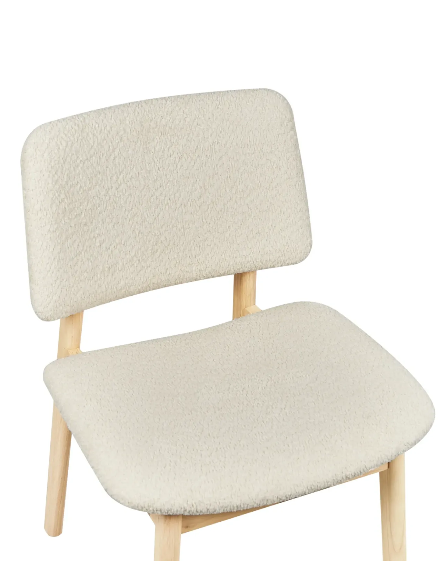 Set di 2 sedie da pranzo BLANE Bouclé Marrone chiaro/Bianco