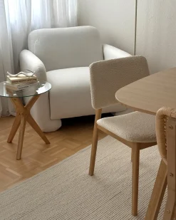 Set di 2 sedie da pranzo BLANE Bouclé Marrone chiaro/Bianco