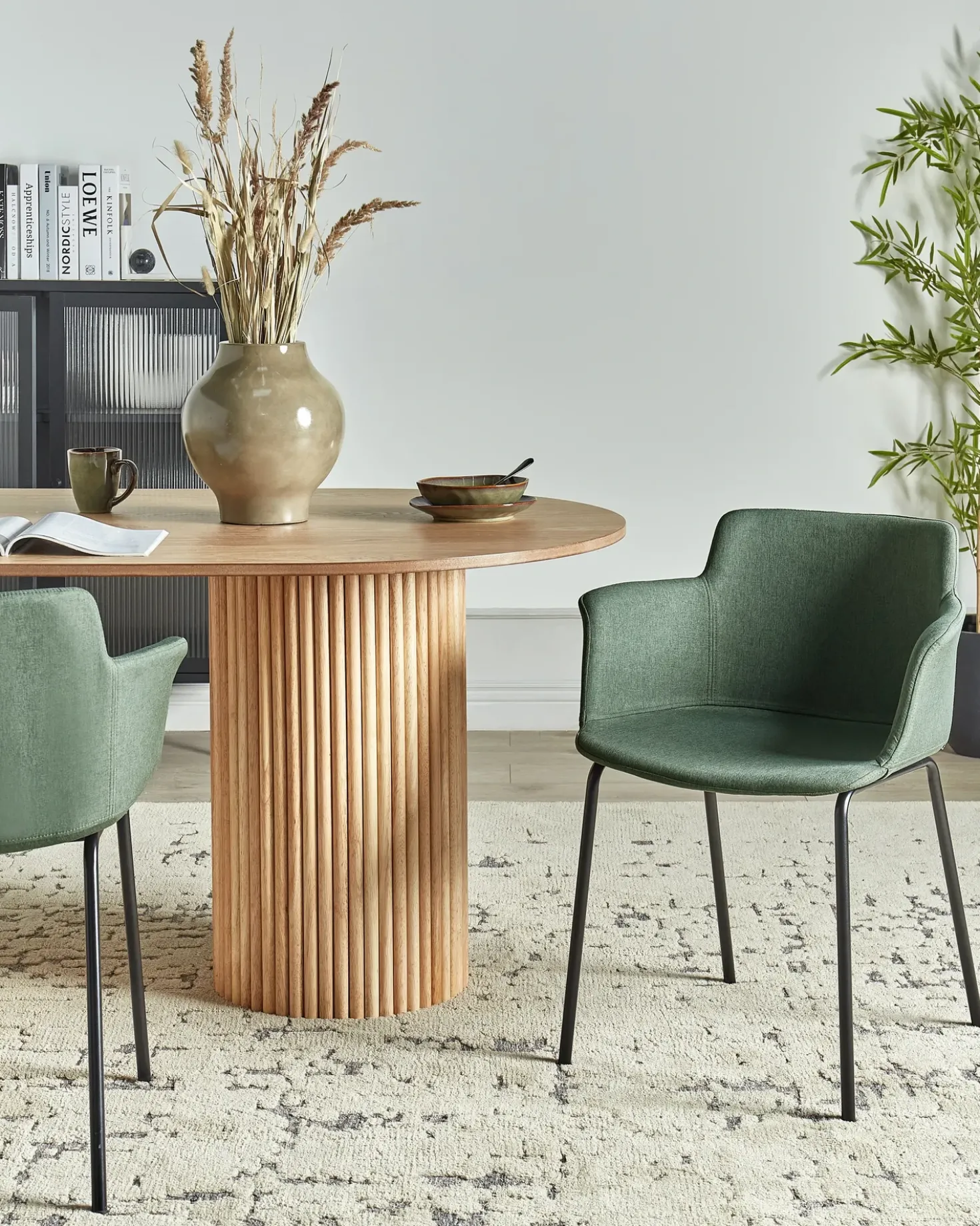 Set di 2 sedie da pranzo BELFIELD Tessuto Verde