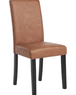 Set di 2 sedie da pranzo BROADWAY Pelle sintetica Marrone dorato