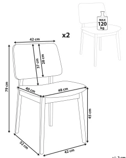 Set di 2 sedie da pranzo BLANE Bouclé Marrone chiaro/Tortora
