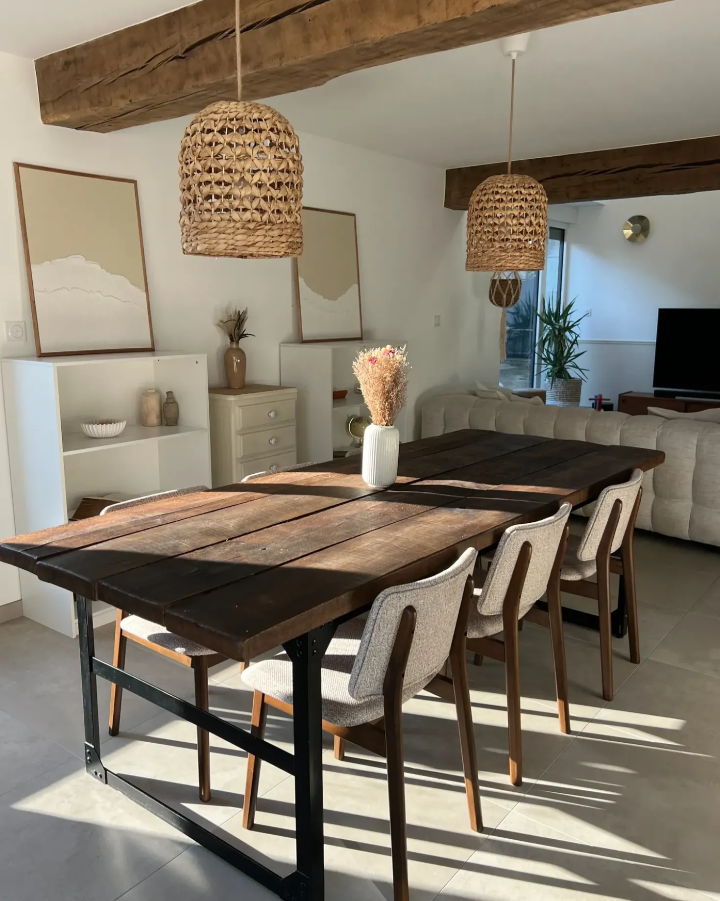 Set di 2 sedie da pranzo BLANE Bouclé Marrone scuro/Tortora
