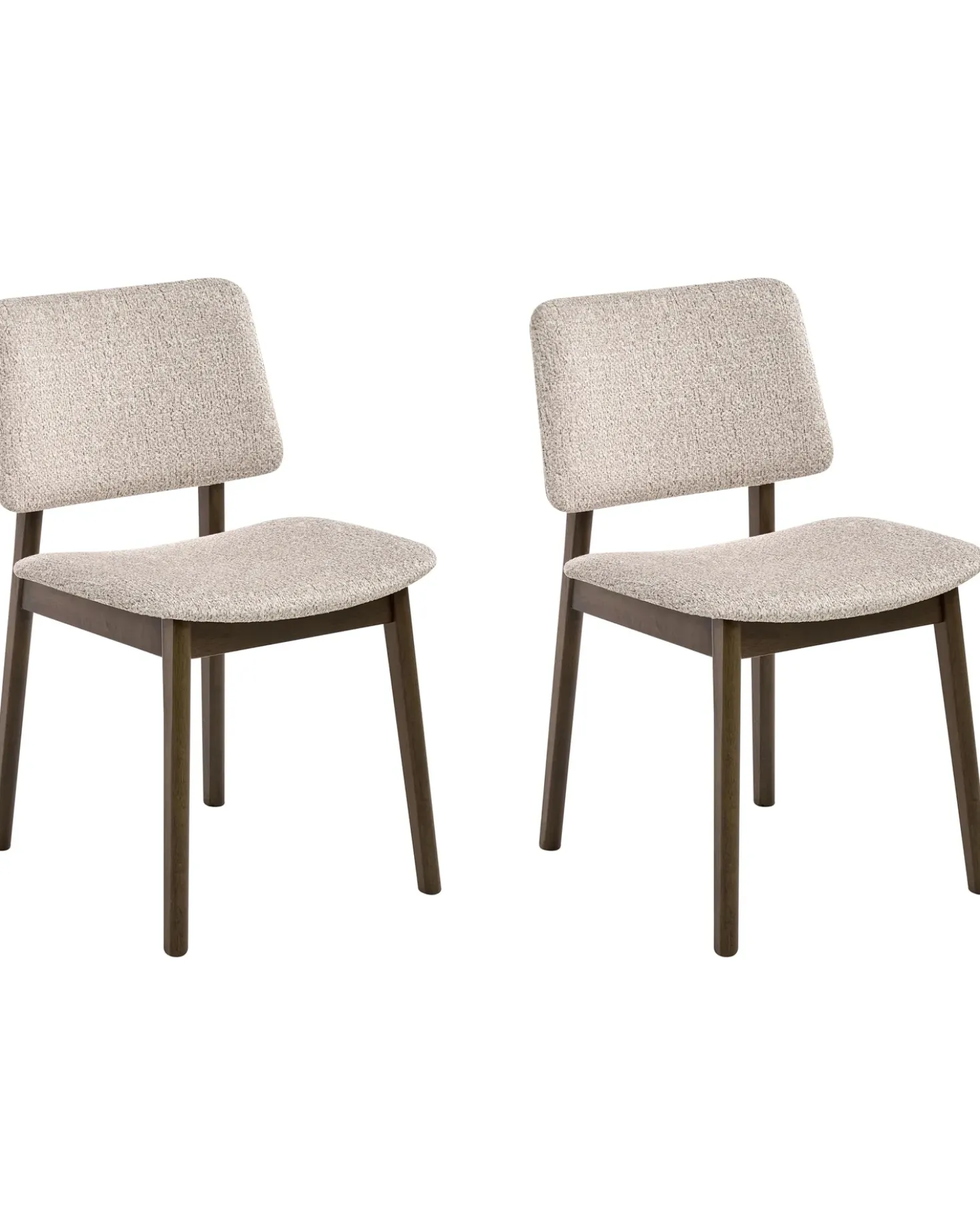 Set di 2 sedie da pranzo BLANE Bouclé Marrone scuro/Tortora