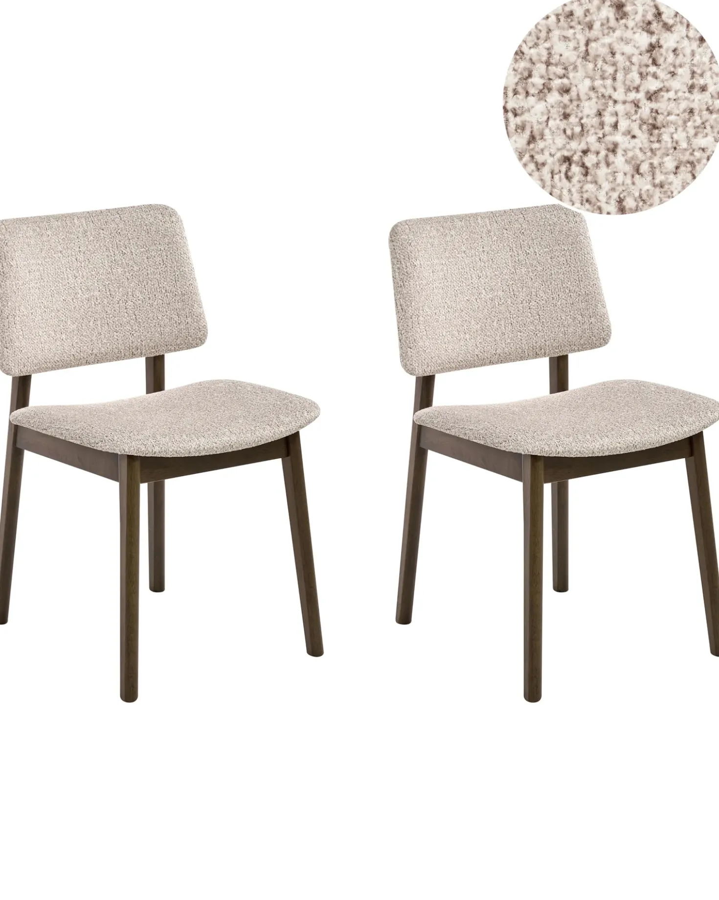 Set di 2 sedie da pranzo BLANE Bouclé Marrone scuro/Tortora