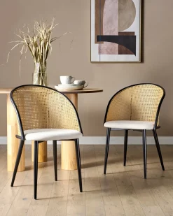 Set di 2 sedie da pranzo CORNELL Metallo Nero