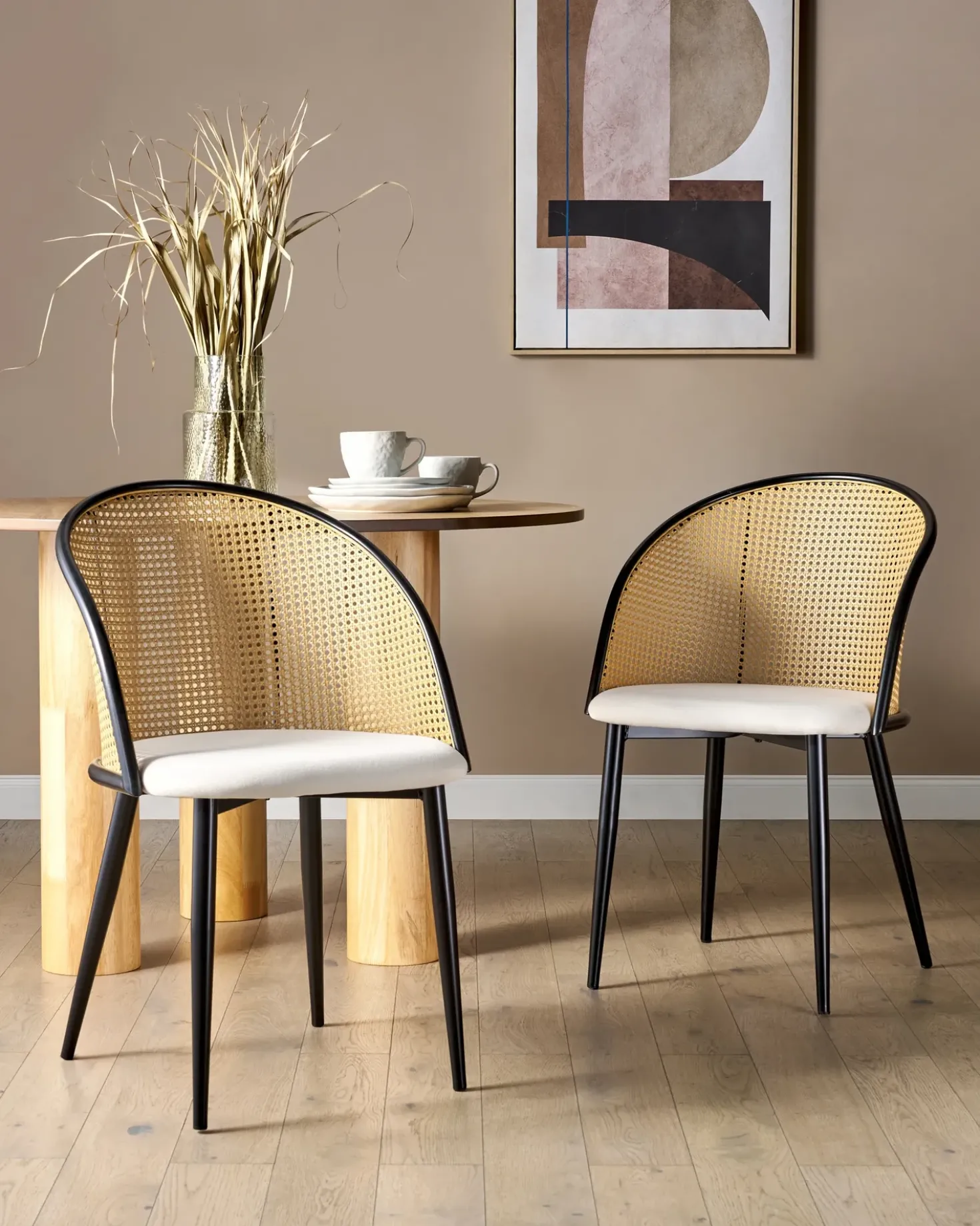 Set di 2 sedie da pranzo CORNELL Metallo Nero
