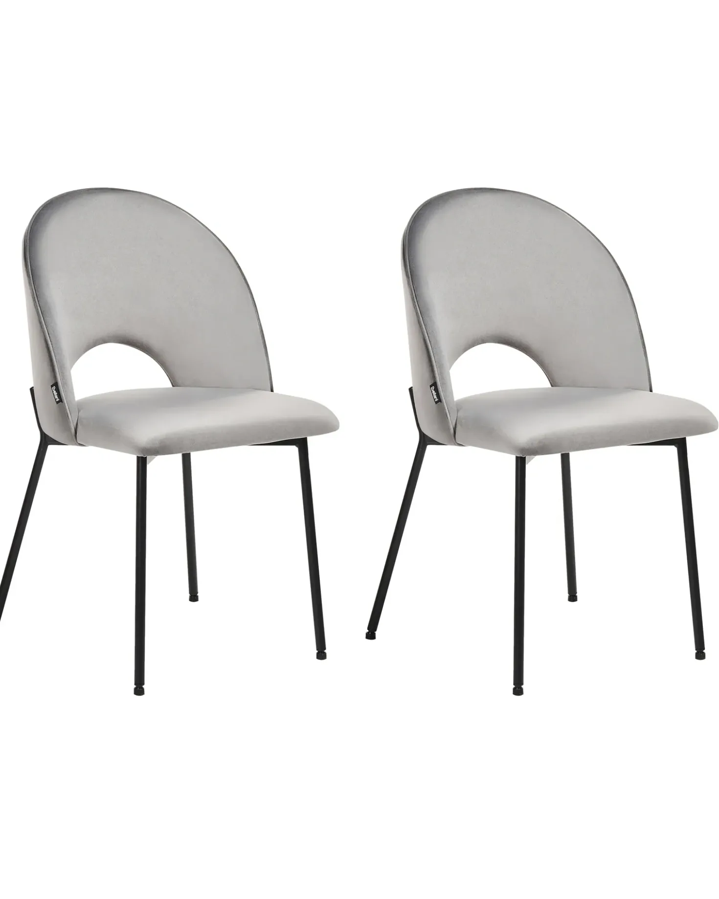 Set di 2 sedie da pranzo COVELO Velluto Grigio