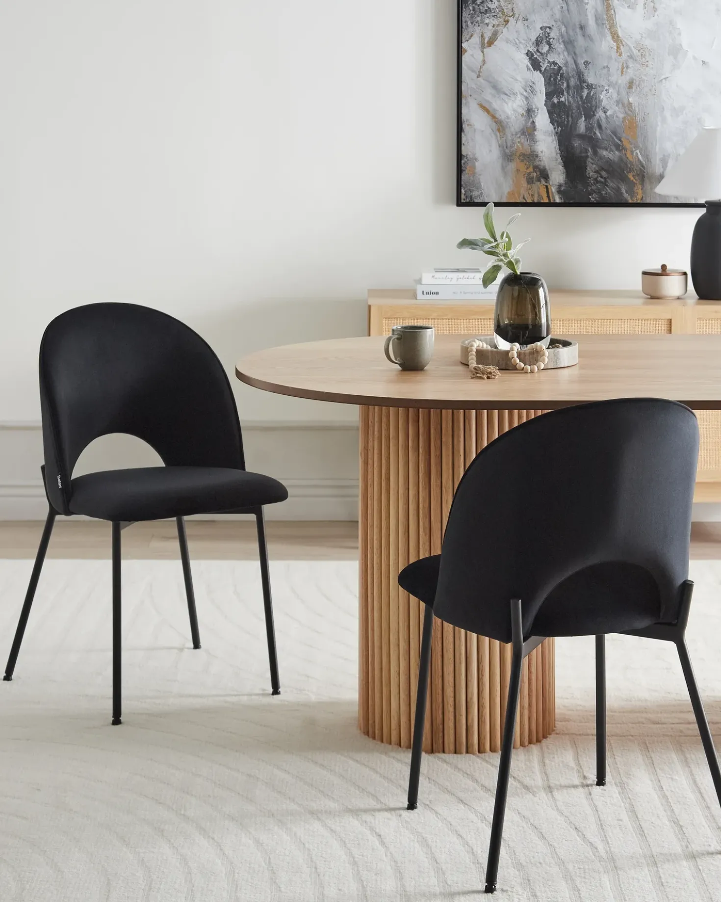 Set di 2 sedie da pranzo COVELO Velluto Nero