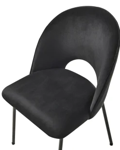 Set di 2 sedie da pranzo COVELO Velluto Nero