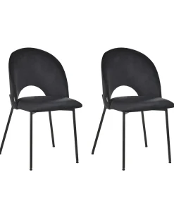 Set di 2 sedie da pranzo COVELO Velluto Nero