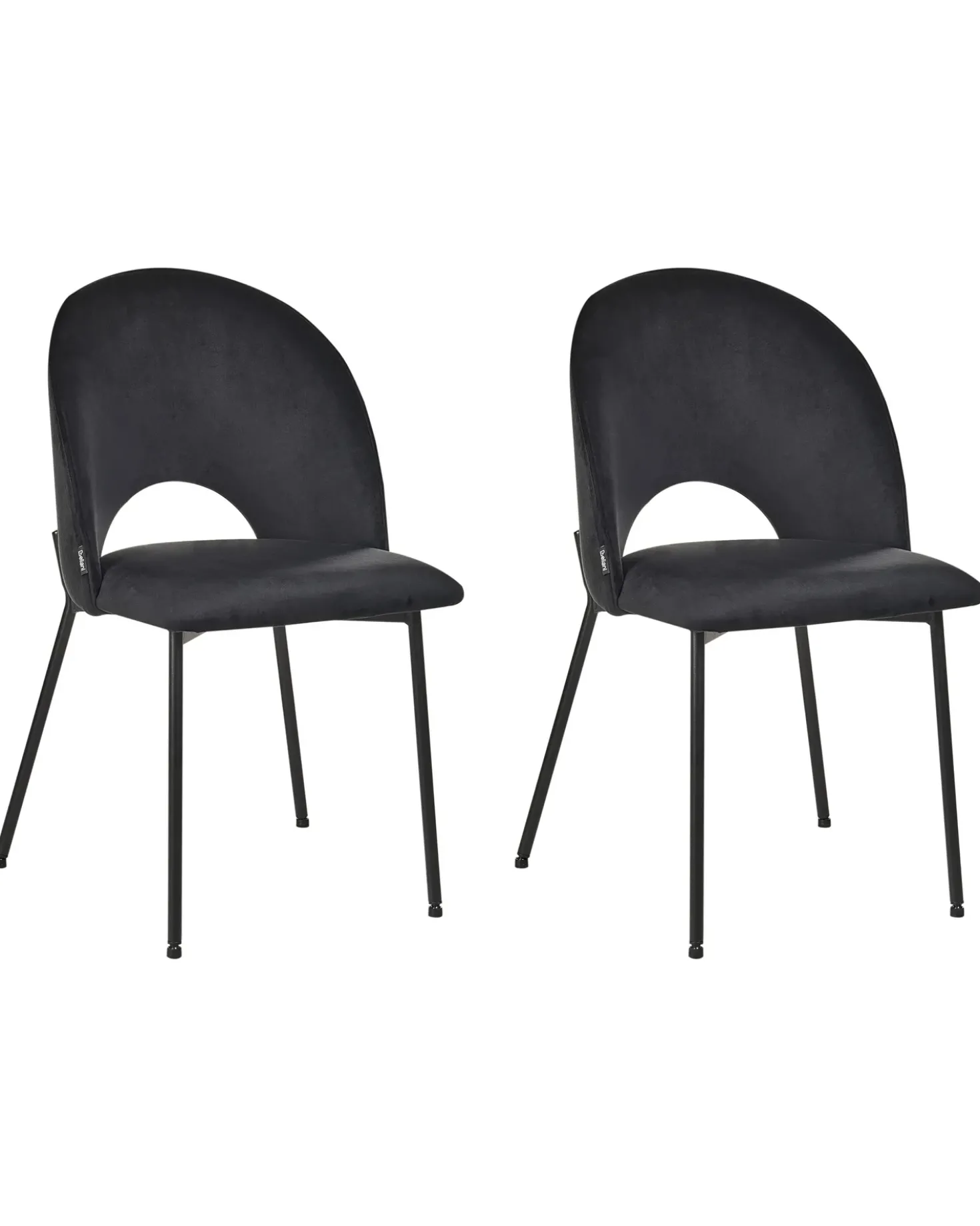 Set di 2 sedie da pranzo COVELO Velluto Nero