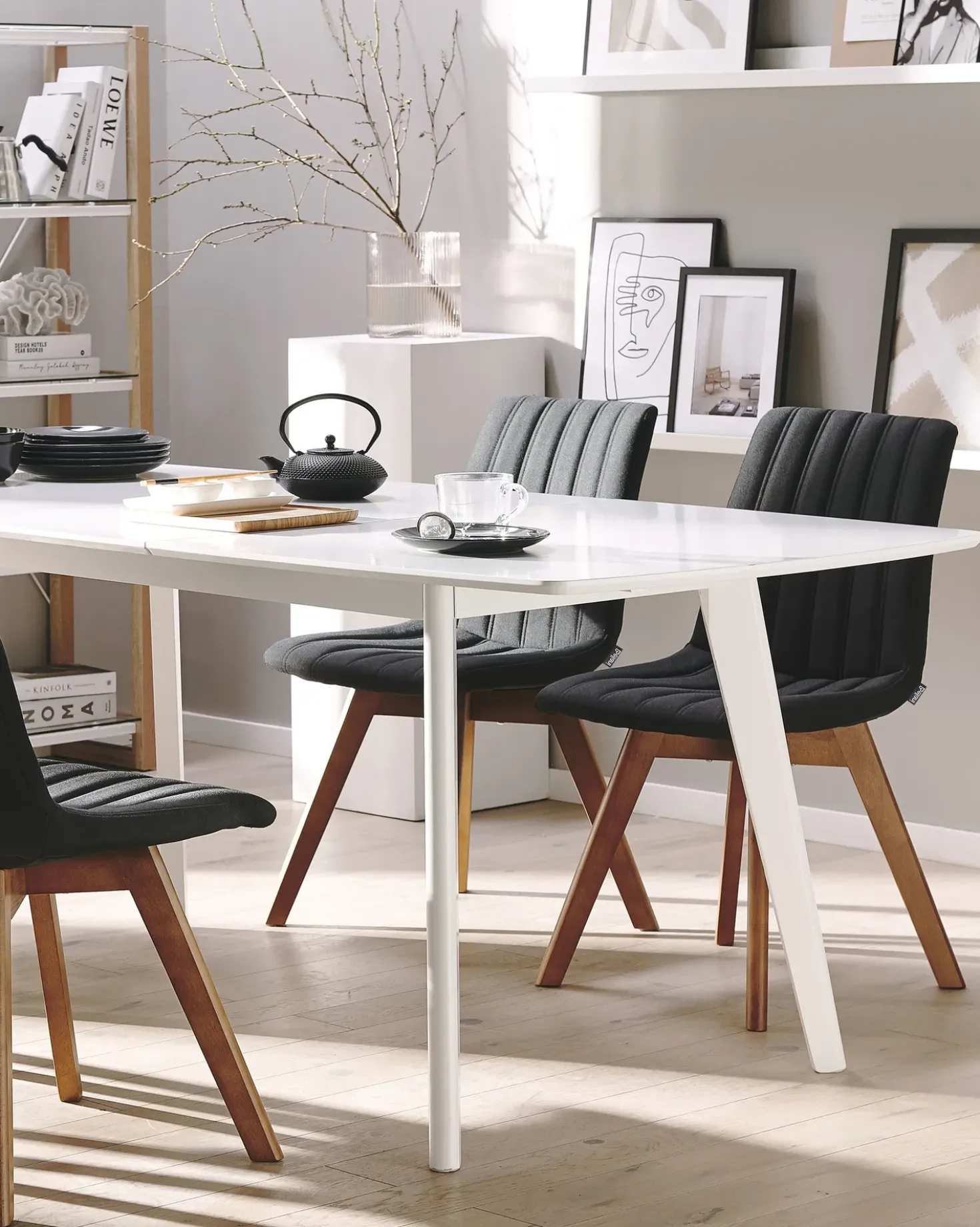 Set di 2 sedie da pranzo CALGARY Tessuto Nero