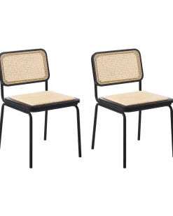 Set di 2 sedie da pranzo CORVALLIS Rattan sintetico (PE) Nero