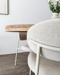 Set di 2 sedie da pranzo COWLEY Ciniglia Beige chiaro