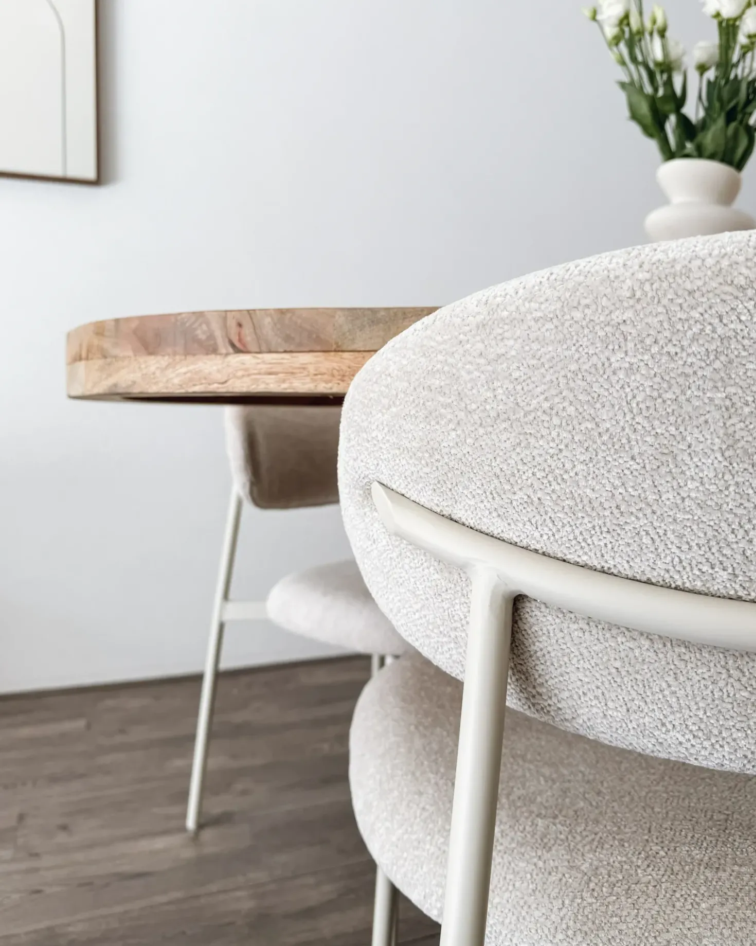 Set di 2 sedie da pranzo COWLEY Ciniglia Beige chiaro