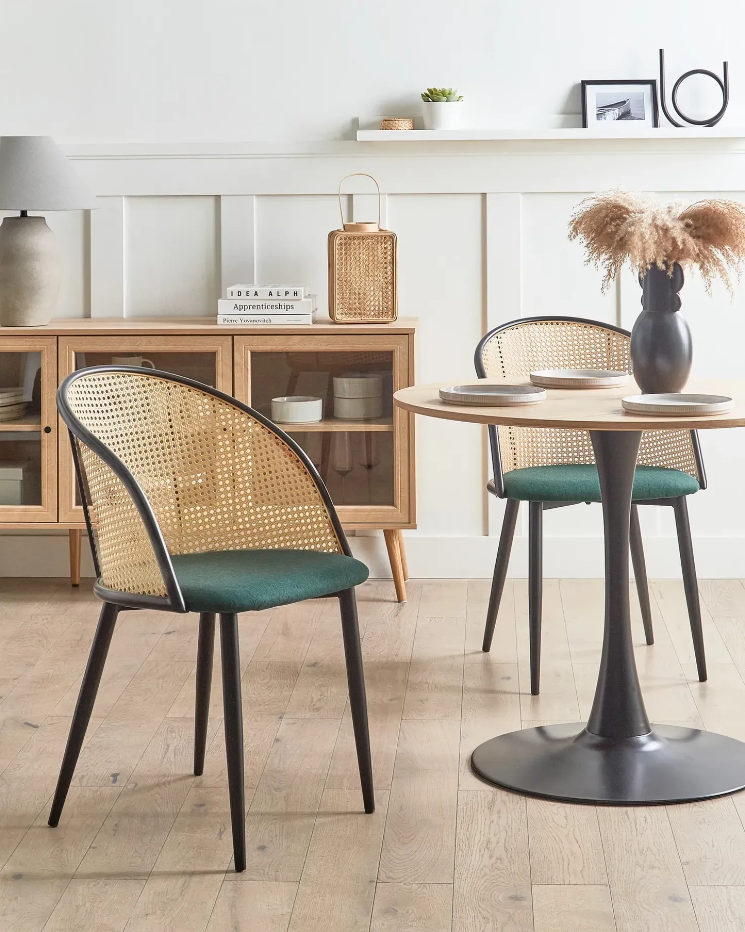 Set di 2 sedie da pranzo CORNELL Metallo Verde