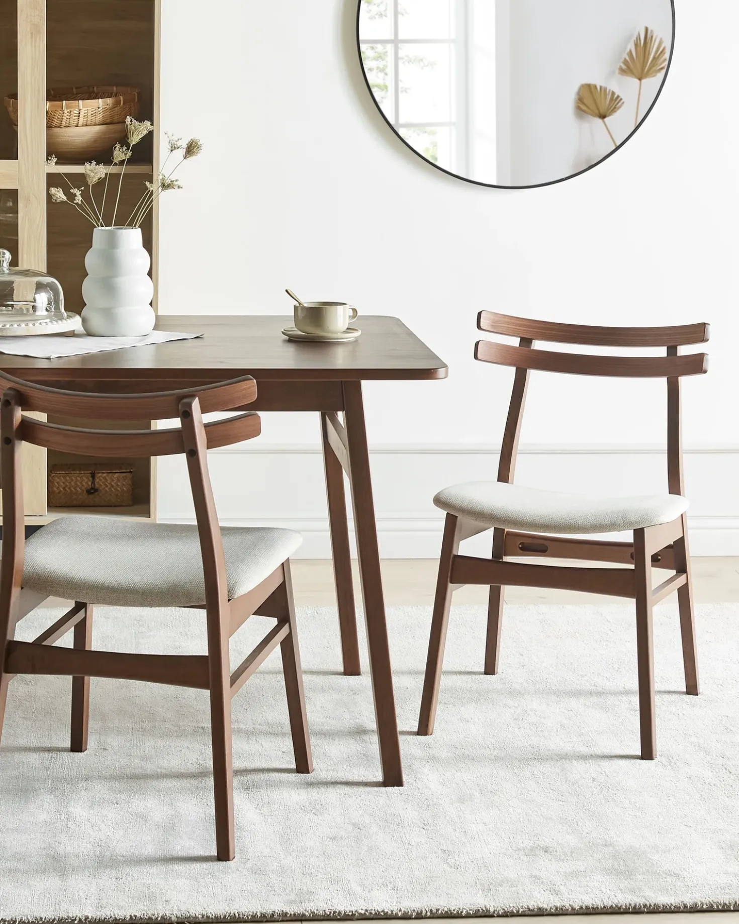 Set di 2 sedie da pranzo CYNTHIANA Legno Marrone/Beige chiaro