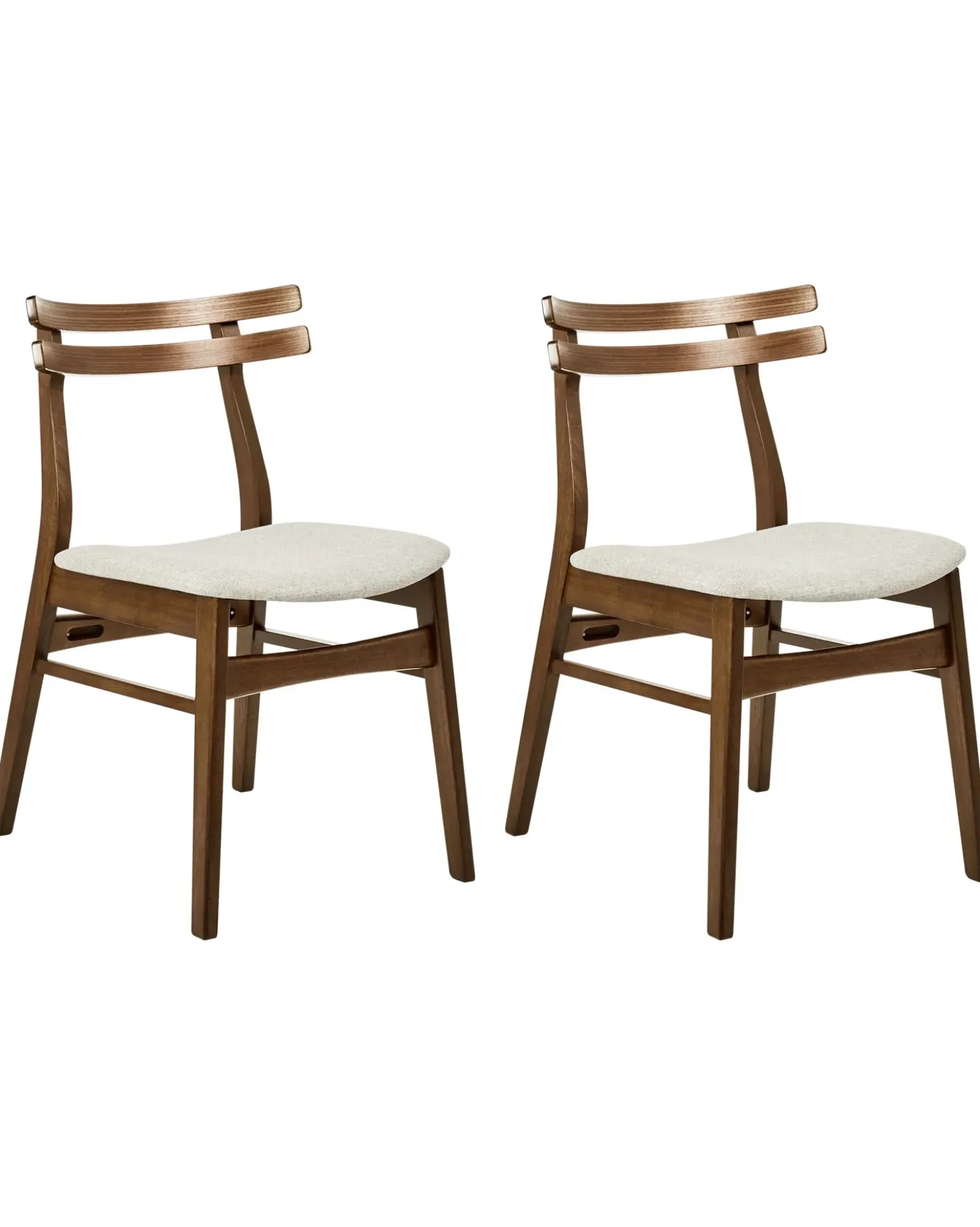 Set di 2 sedie da pranzo CYNTHIANA Legno Marrone/Beige chiaro