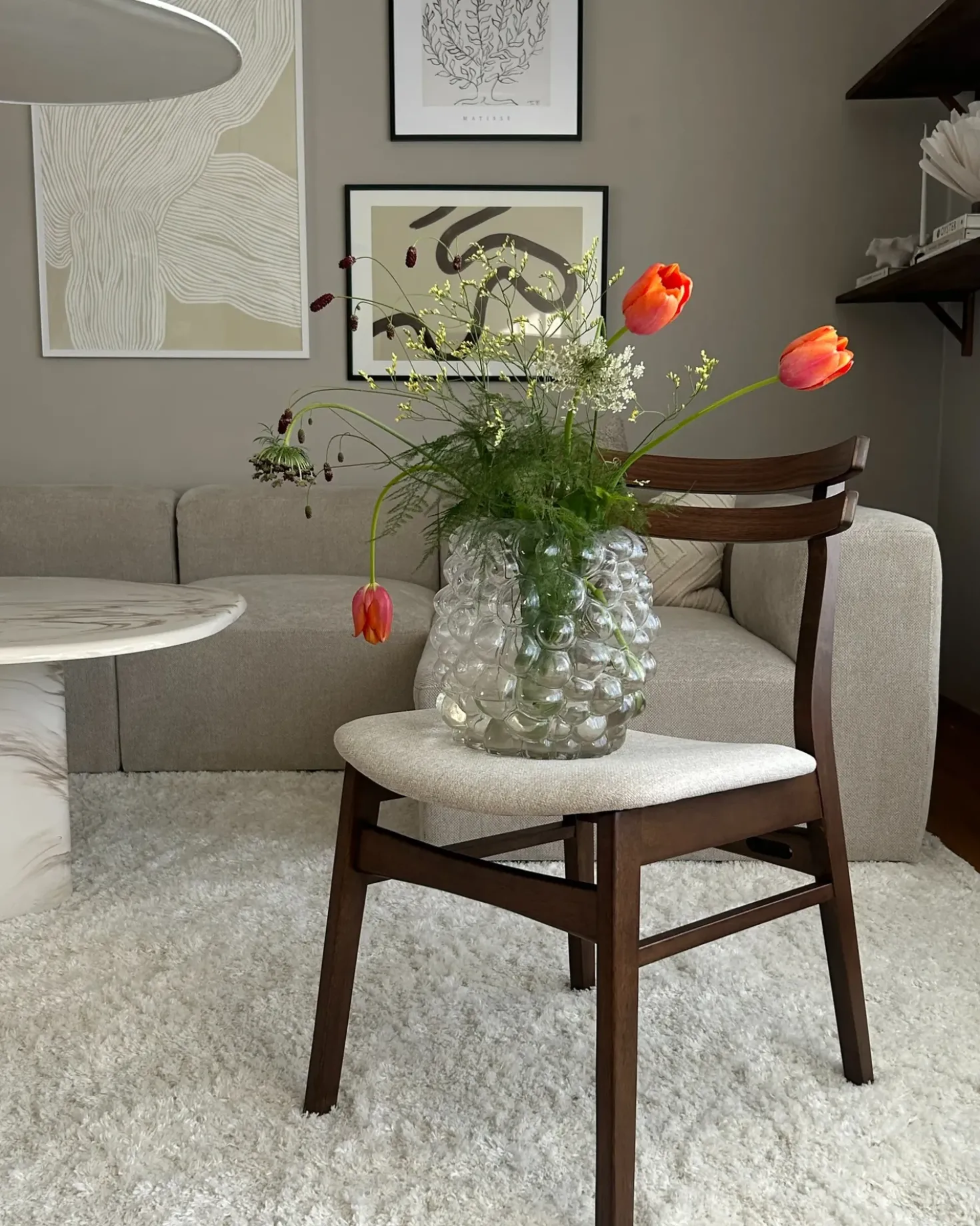 Set di 2 sedie da pranzo CYNTHIANA Legno Marrone/Beige chiaro