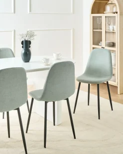 Set di 4 sedie da pranzo CRANDALL Tessuto Verde chiaro