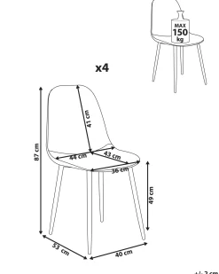 Set di 4 sedie da pranzo CRANDALL Tessuto Verde chiaro
