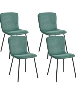 Set di 4 sedie da pranzo CALDWELL Tessuto Verde