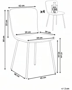 Set di 4 sedie da pranzo CALDWELL Tessuto Verde