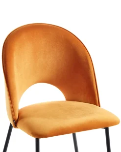 Set di 2 sedie da pranzo COVELO Velluto Arancione